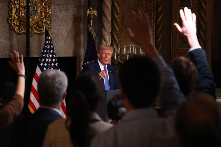 President Trump Signs Executive Orders At Mar-a-Lago In Palm Beach, Florida