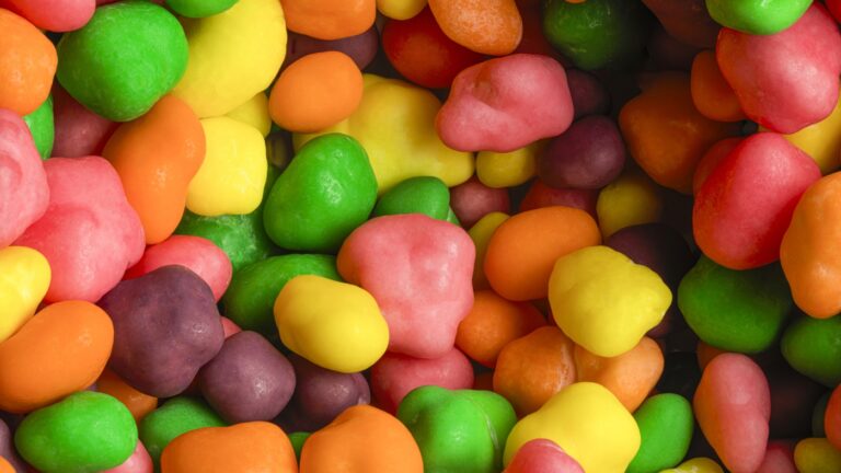 Extreme close up multicolored candies