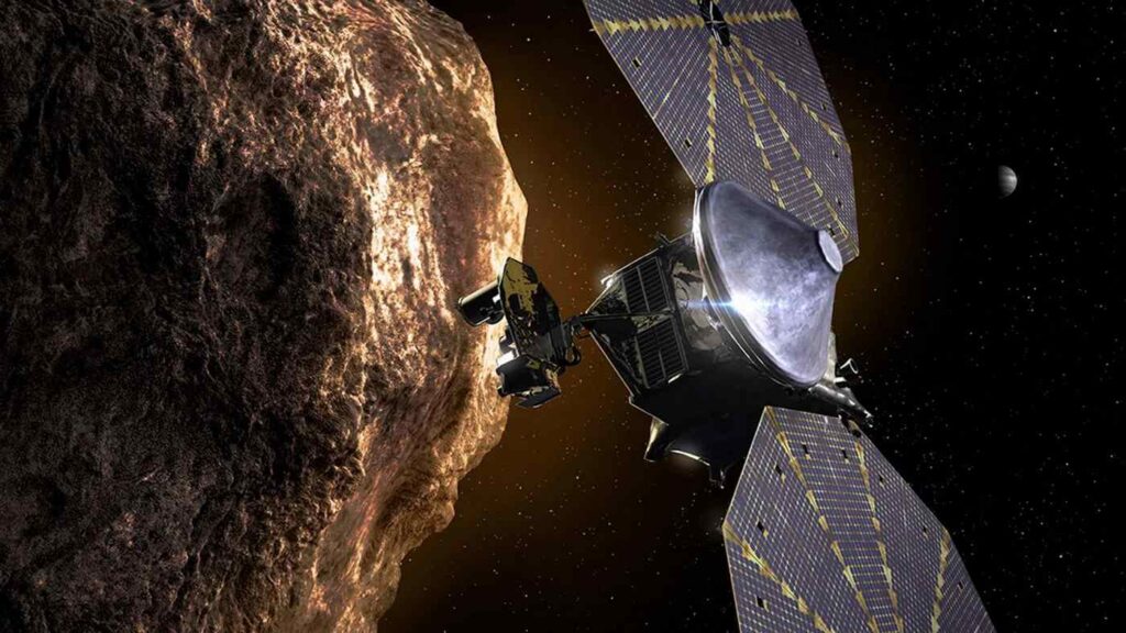 Artist-impression-of-NASAs-Lucy-space-probe.-Scientists-have-flown-a-spacecraft-by-an-odd-5-mile-long-asteroid-credit-NASA-via-SWNS